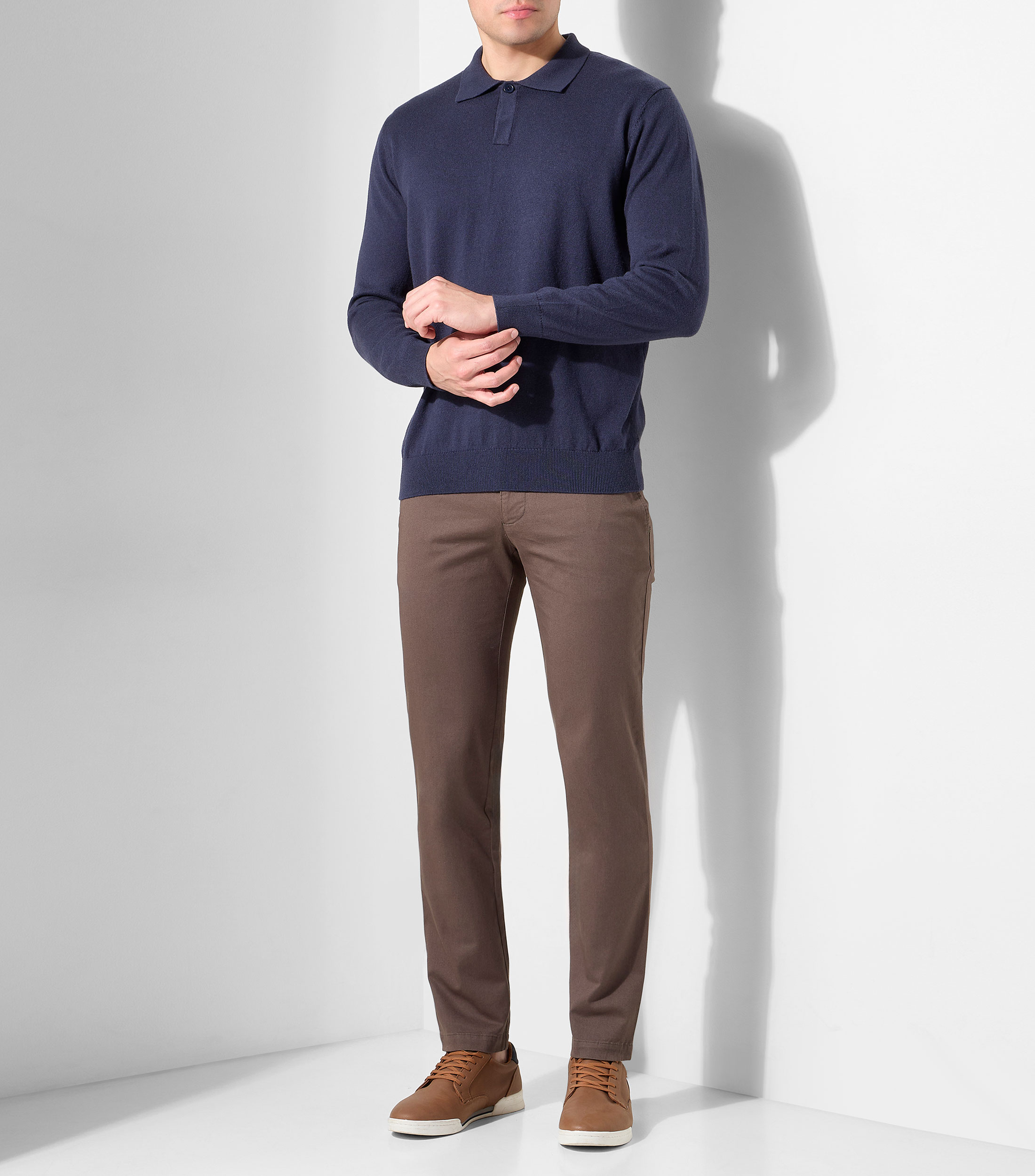 Suéter de cuello tipo polo Hombre
